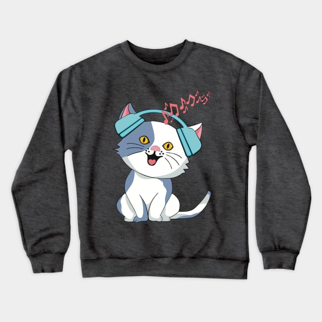 Luna the cat Crewneck Sweatshirt by Plucking Daisies